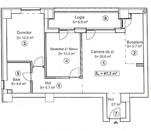 Apartament cu 3 camere,complet mobilat si utilat,zona Centrala - imagine 14