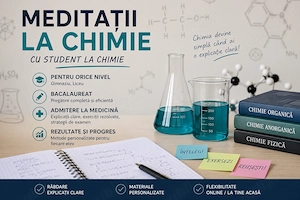Meditații Chimie | 100 RON   Ședință | Liceu, Gimnaziu, BAC, Admitere | Student Olimpic la Chimie