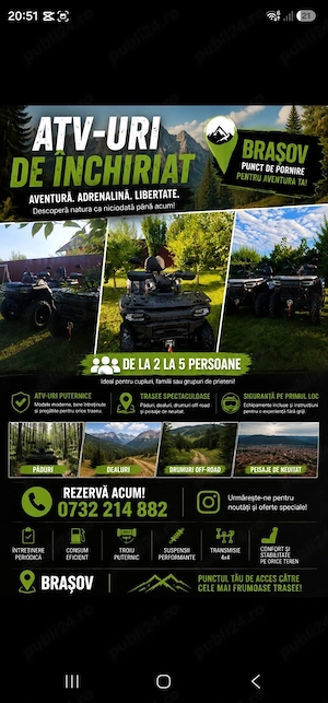 ATV de închiriat   Brașov   de la 300 lei oră