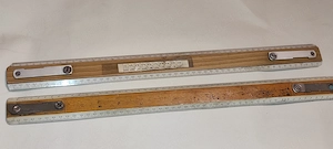 2 Rigle linii logaritmice vintage R.S.R desen tehnic  2 bucati x 500 mm  
