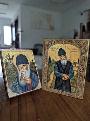 Pachet icoane lemn, Sfântul Paisie Aghioritul și Olet