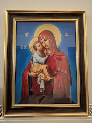Maica Domnului de la Poceav 30x40 cm - icoană pe sticlă 
