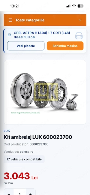 Kit ambreiaj Opel  - imagine 4