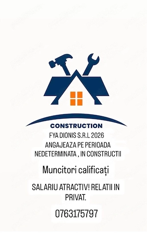 Angajam muncitori calificați în constructii 