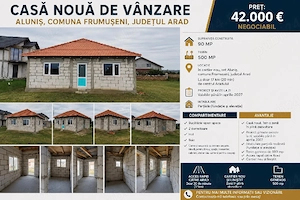 casă nouă de vînzare , Aluniș, comuna Frumușeni, județul Arad 42000euro - imagine 2