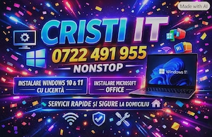 Instalare WINDOWS 11*10 LicentaTV  jocuri OFFICE24 Driver la domiciliul clientului