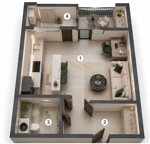 Studio nou în Ivory Residence Pipera | 43,7 mp | Ideal pentru investiție - imagine 4