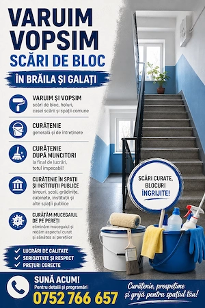Oferim servicii de curatenie