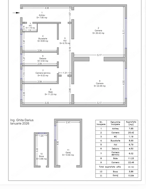 Apartament spatios 3 camere,zona medicina - imagine 2