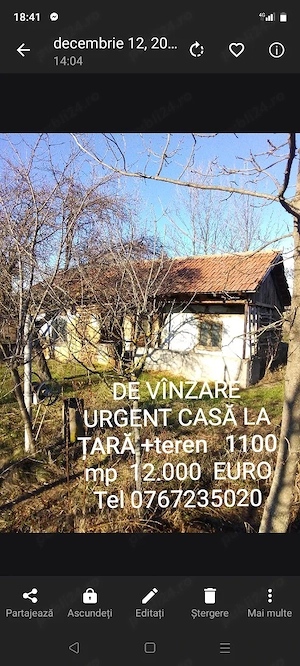 Teren intravilan de vînzare 12000 euro