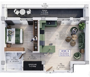 Apartament modern cu 2 camere | Parter | Bloc nou - imagine 10