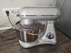 Mixer cu bol, 6 L, Motor silențios cu inducție, 1000 W, Aluminiu, MB-1800-LUX