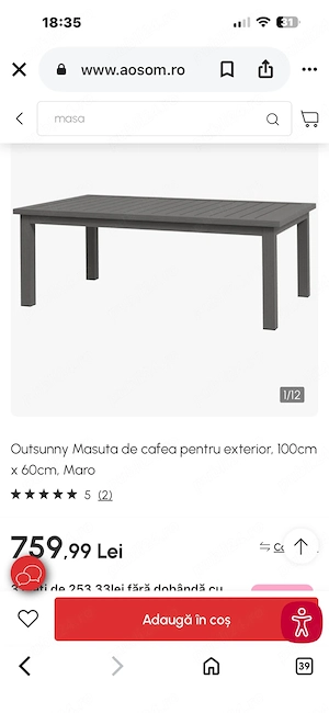 masuta de cafea din aluminium