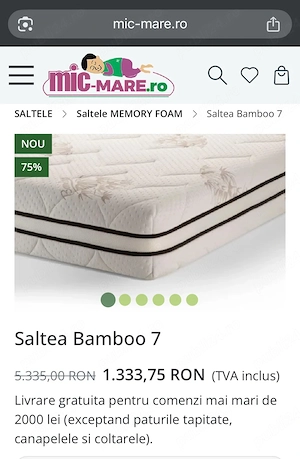 Vand Saltea Bamboo 7 dimensiune 120x200