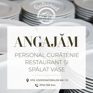angajam personal curatenie   spalat vase