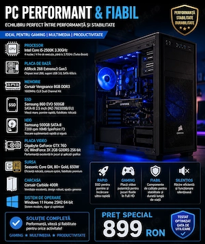 Sistem gaming impecabil i5-2500K