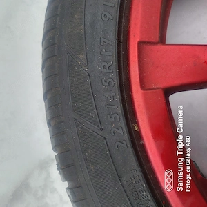 Vând ieftin 4 jante aluminiu plus cauciucuri pt Opel