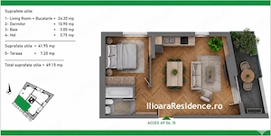 2 camere, 49 mp, 500 m metrou Nicolae Grigorescu (Ilioara), Park Lake - imagine 2