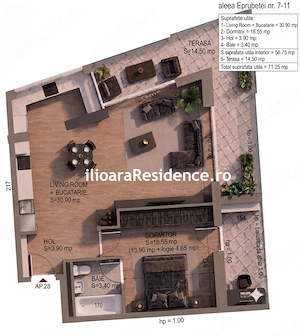 2 camere, 71 mp, 500 m metrou Nicolae Grigorescu (Ilioara), Park Lake - imagine 2