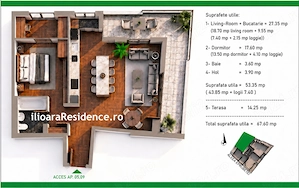 2 camere, 67 mp, 500 m metrou Nicolae Grigorescu (Ilioara), Park Lake - imagine 2