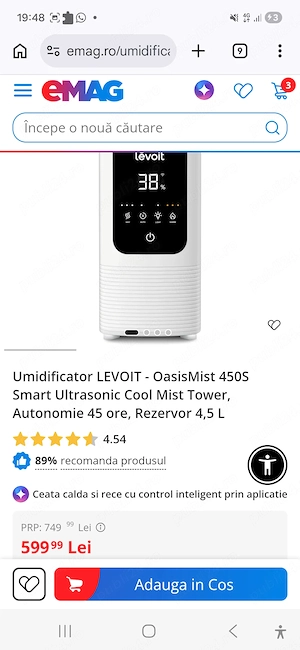 Umidifactor Levoit nou