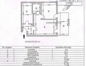 Ap 2 cam, 67mp, str. Ciresului, loc parcare subteran, mobilat-utilat - imagine 8