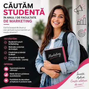 căutăm studenta marketing petru conturile nostre 