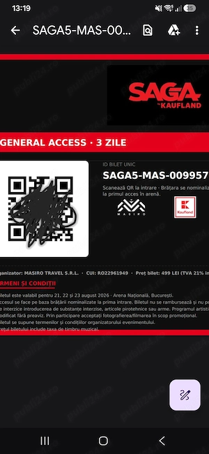Bilete festival SAGA- 21-23 August