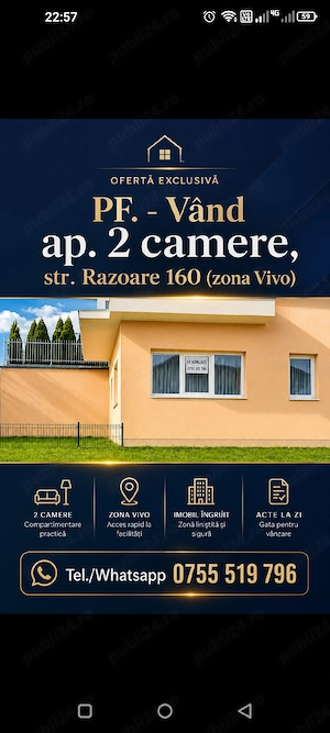 Apartament 2 camere zona Vivo