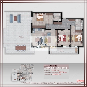 4 Camere173 Mp Terasa,Stil Boutique,Pallady-Metrou Teclu - imagine 3