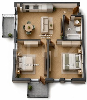Apartament 3 camere Apahida 55mp | Complex Estimo | Ideal pentru o familie