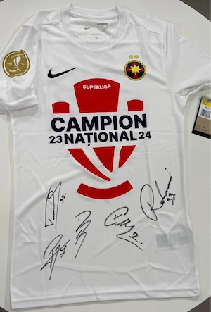 vand tricou fcsb de colecție semnat de jucători echipei 