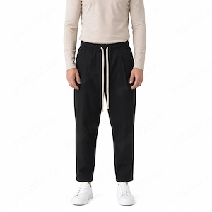 Pantaloni Bărbați Carrot Fit din Bumbac   Negri