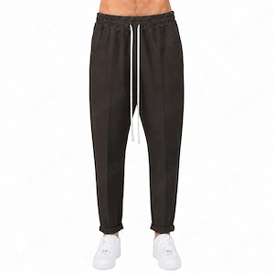 Pantaloni Lungi Slim Bărbați Casual Maro cu Șnur