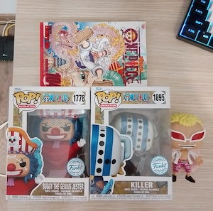 2 la pret de 1 Figurine Funko Pop One Piece si 1 Funko Pop Fara cutie + Manga Vol 104 One Piece Cado