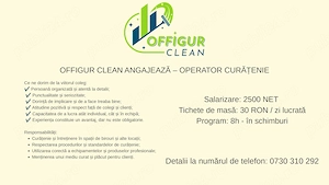 Cautam Operator curatenie pentru Sibiu; sala fitness