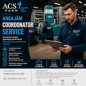 ACS FARM CONSTRUCT angajează Coordonator Service cu experiență