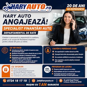 Angajăm Specialist Finanțări Auto
