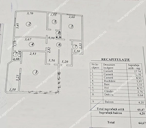 Apartament cu 3 camere decomandate, zona Centrală   Galați - imagine 8