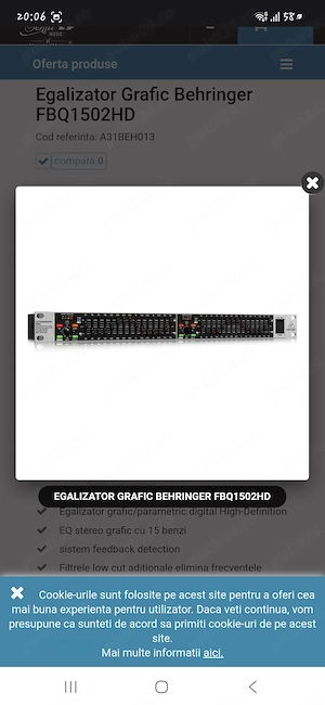 Vând egalizator Behringer 