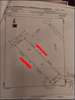 Teren vânzare Filiași, 2810 mp, 15.000 euro, strada 24 Ianuarie