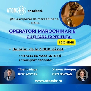 Atom HR angajează Operatori Marochinărie în Sbiu!