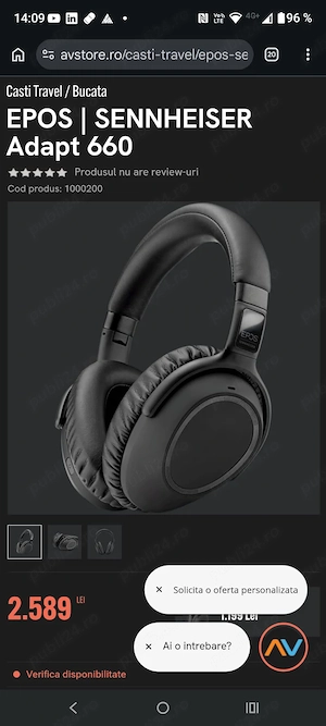 Casti profesionale Sennheiser Epos Adapt 660