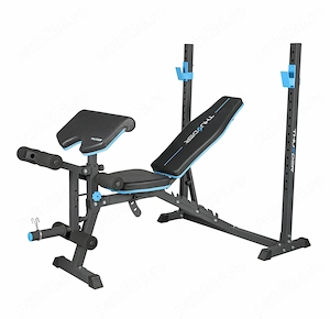  Banca Fitness Multifunctionala cu Suport Haltere și Presa Picioare 