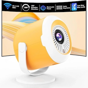 Mini Videoproiector Portabil cu WiFi & Bluetooth   Focus Electronic, Rotire 180 , Full HD 1080P