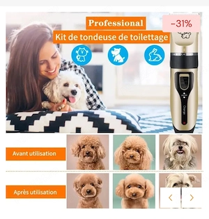 Set cosmetizare animalule tăiat unghii par etc Contine mașina tuns reincarcabila pe usb cu litiu.    - imagine 4