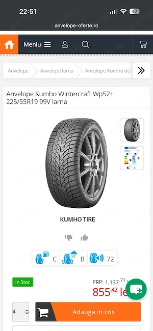 vand anvelope kumho 225/55/R19 - imagine 3