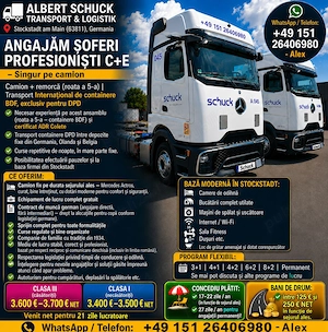 Angajari Soferi C+E la Albert Schuck Transport & Logistik   Venit lunar net 3550  - 3850  - imagine 2