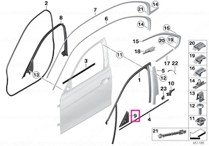 Garnitură triunghi oglindă exterior stâng - BMW f30 f31
