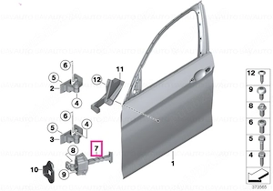 opritor usa 51217446717 Frână de ușă stânga față - BMWFrână ușă, față stânga Balamale/frână portieră